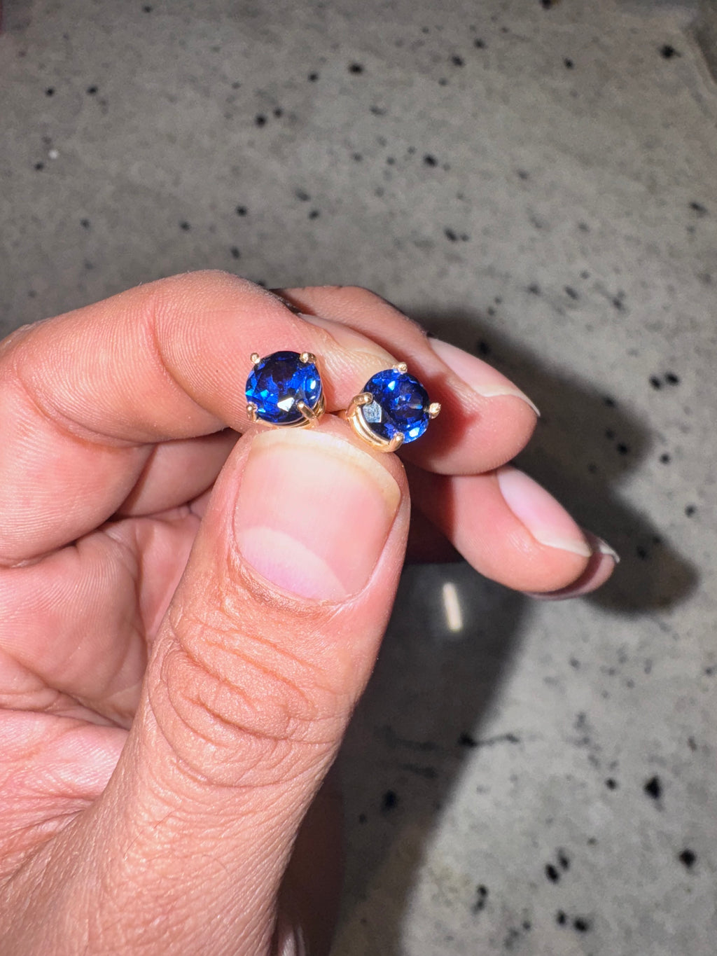 7mm 14k Sapphire Stud Earrings