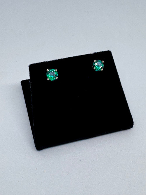 6mm 14k Emerald Stud Earrings