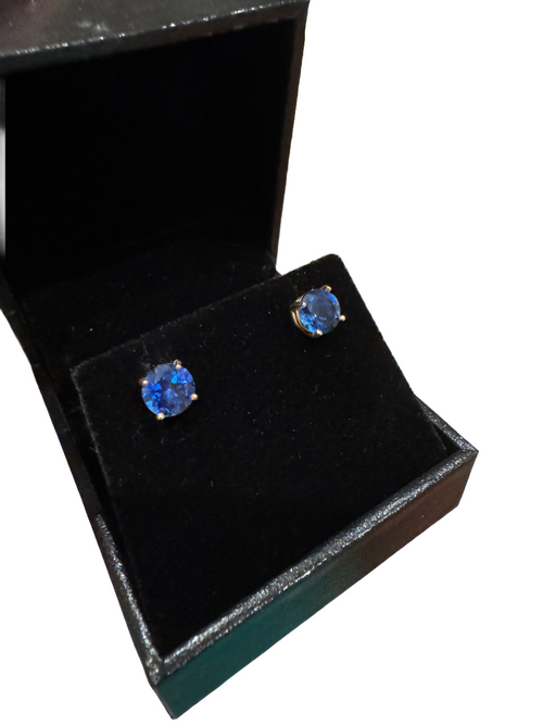 7mm 14k Sapphire Stud Earrings