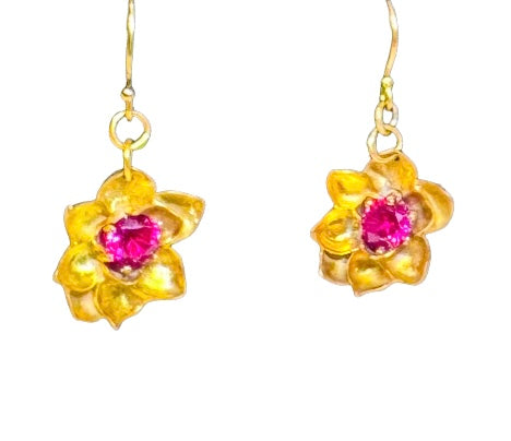 Magnolia flower earrings - Fly Tees LLC