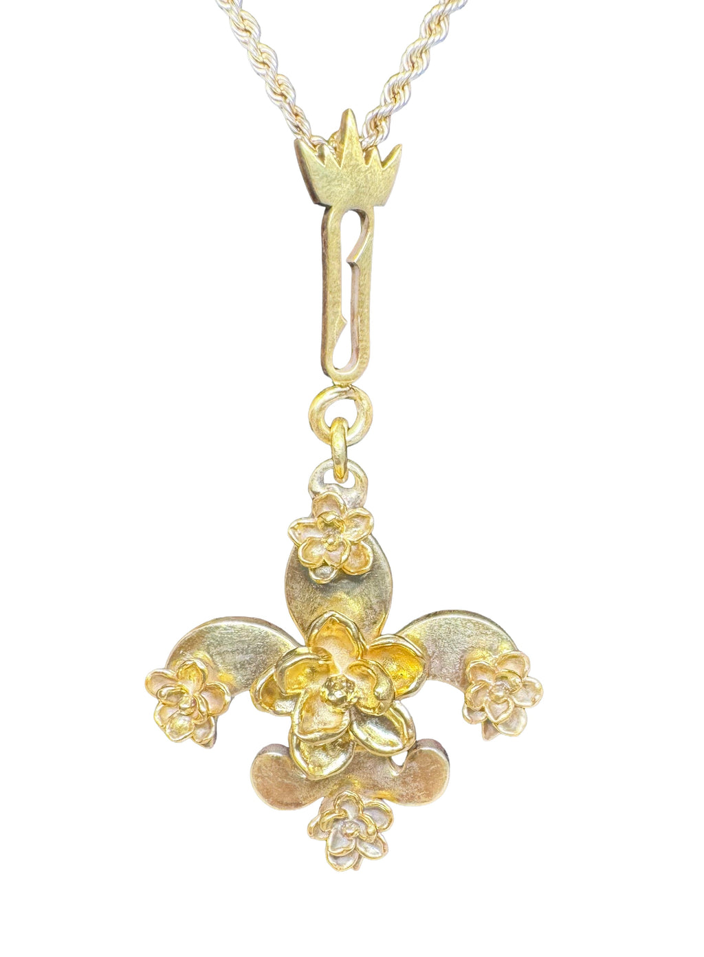 Fleur de lis x Magnolia Bouquet gold plated - Fly Tees LLC