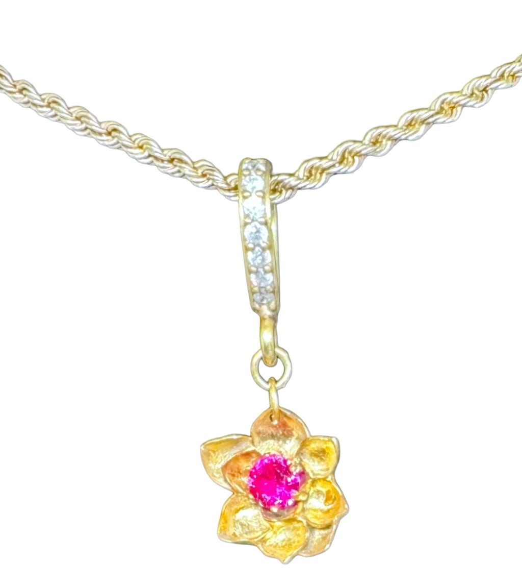Magnolia flower pendant - Fly Tees LLC