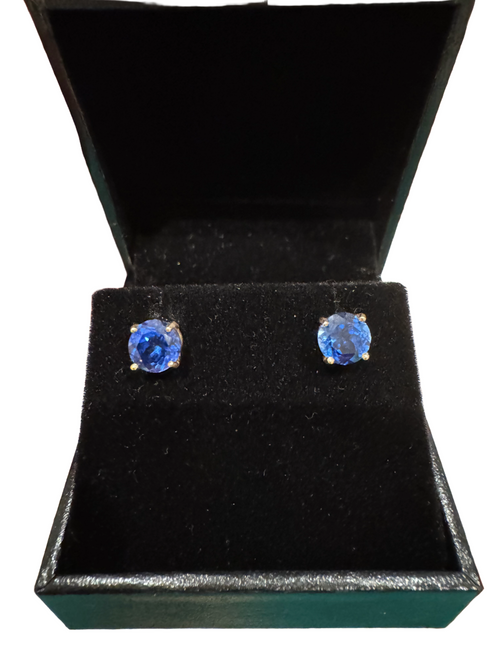 7mm 14k Sapphire Stud Earrings