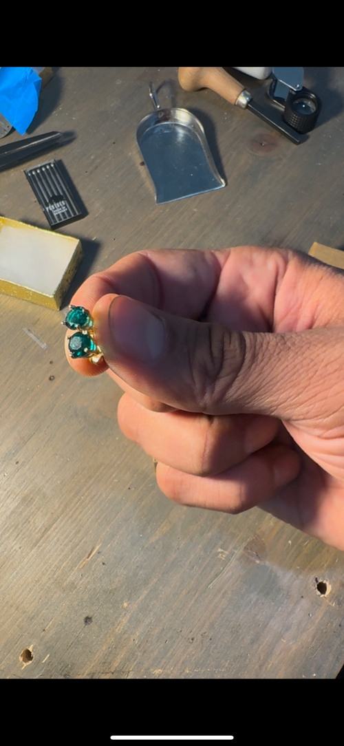 6mm 14k Emerald Stud Earrings
