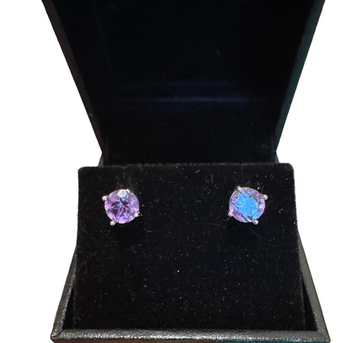 7mm 14k Alexandrite Stud Earrings