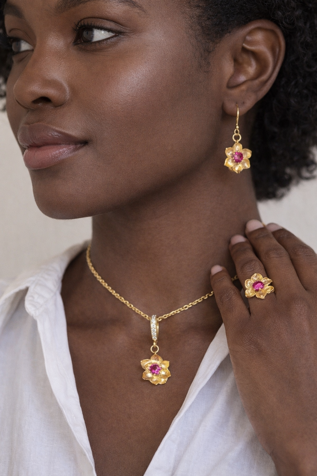 Magnolia flower ring - Fly Tees LLC