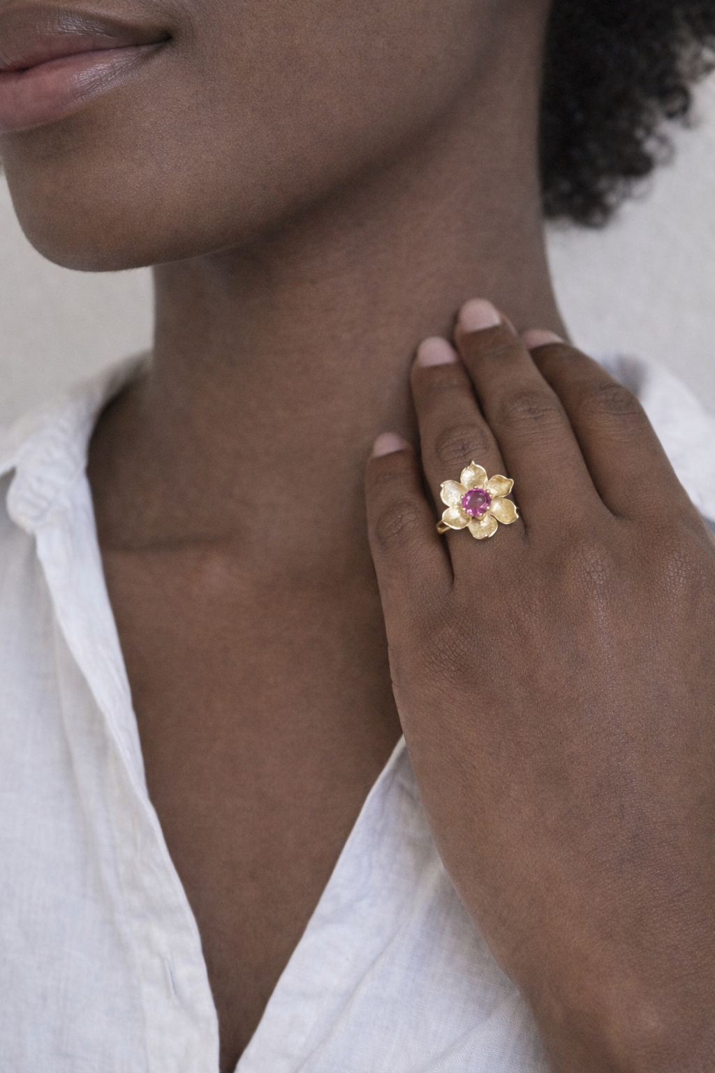 Magnolia flower ring - Fly Tees LLC